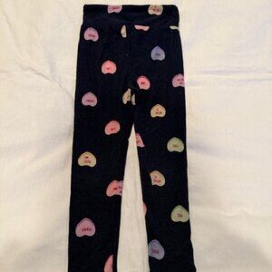 Kids LuLaRoe Valentine Conversation Hearts Black Leggings (Kids S/M) RARE COMFY